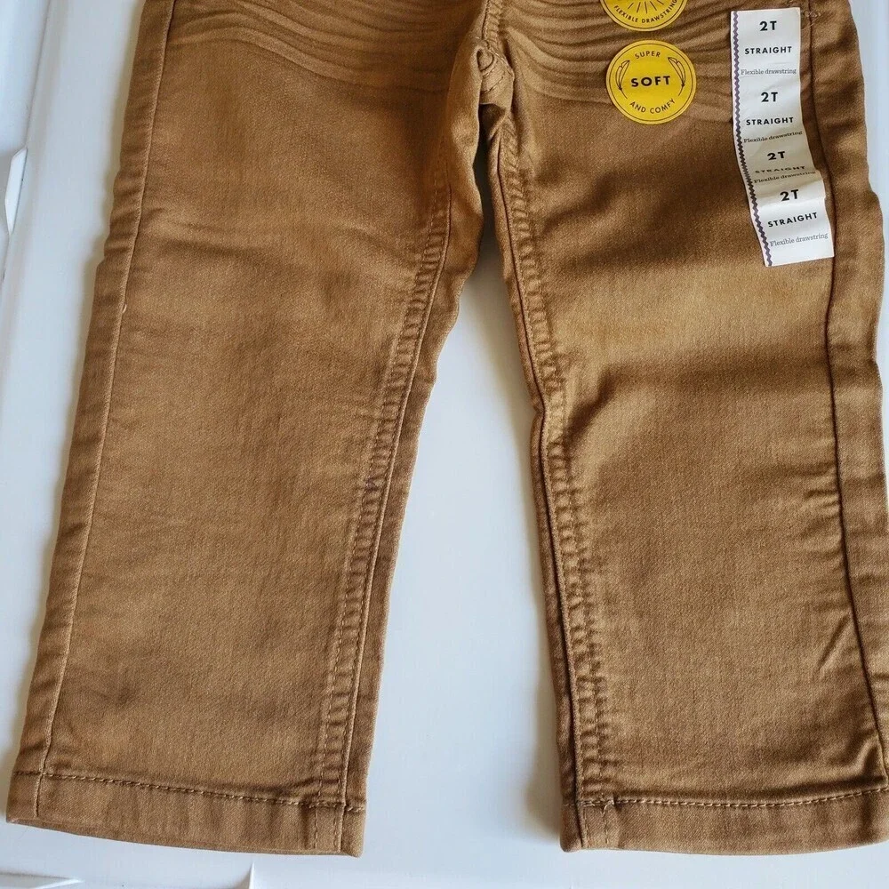 Cat & Jack Pants Boy's Girl's Size 2T Straight School Approved Khaki Pants New